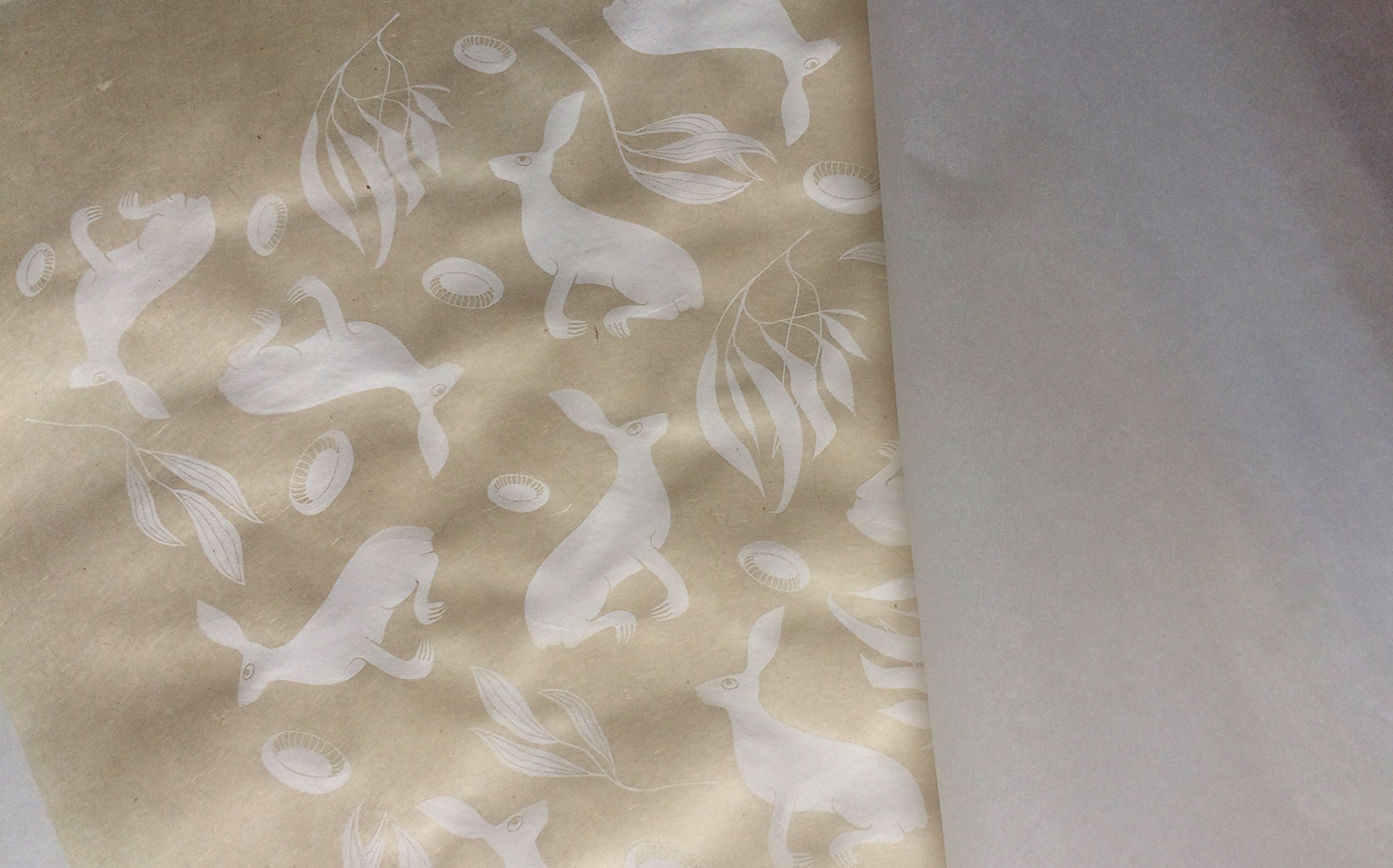 Silkscreen printing on rice paper, La Datcha