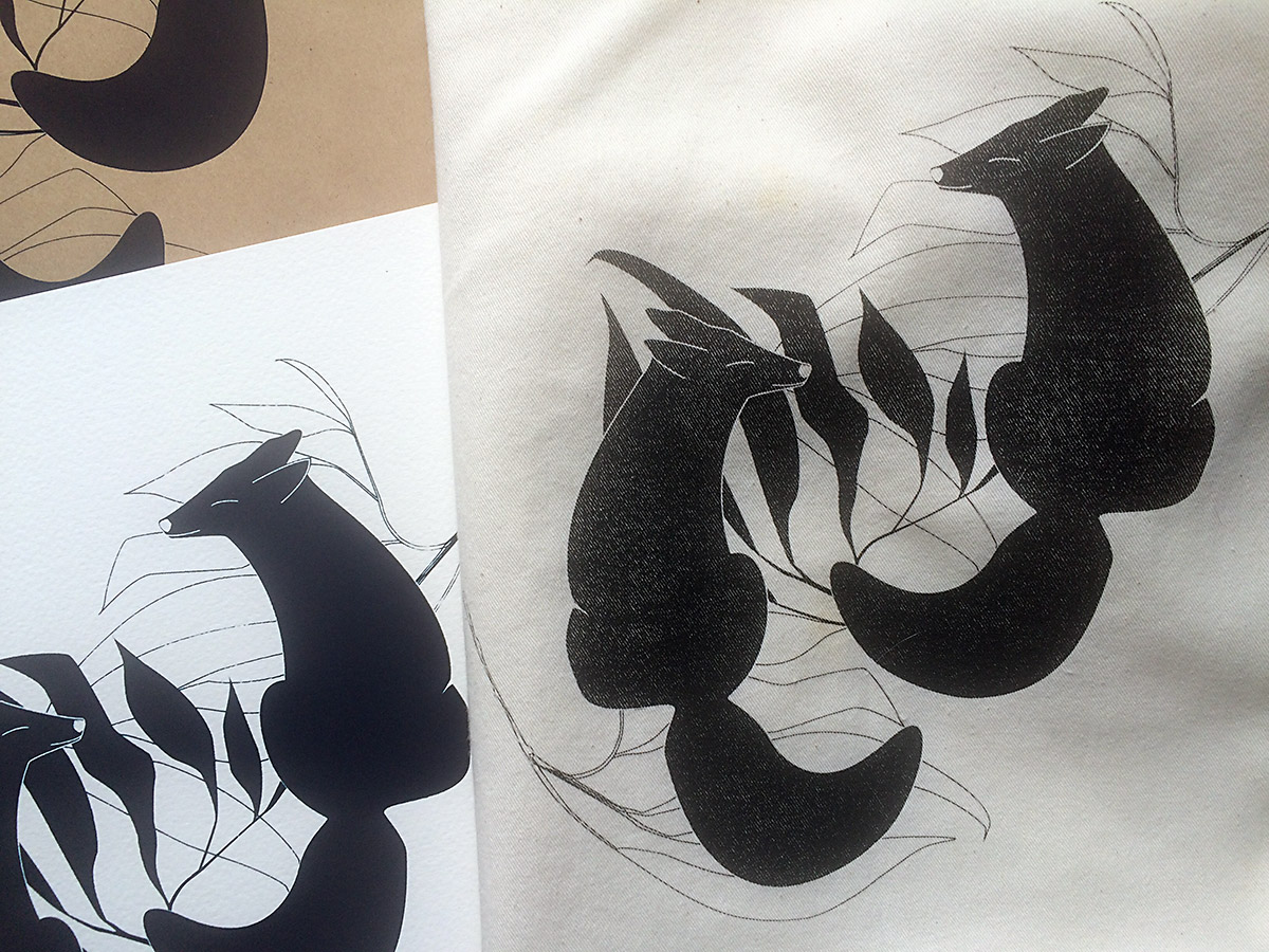 Silkscreen printing on paper, La Datcha