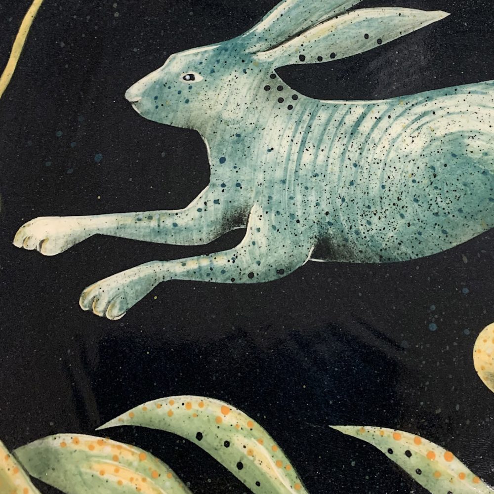 Big hare plate, detail