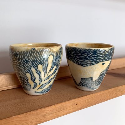 Mini gobelets poisson et algues