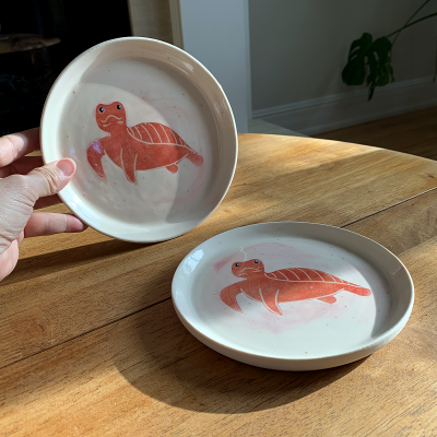 Red turtle plates
